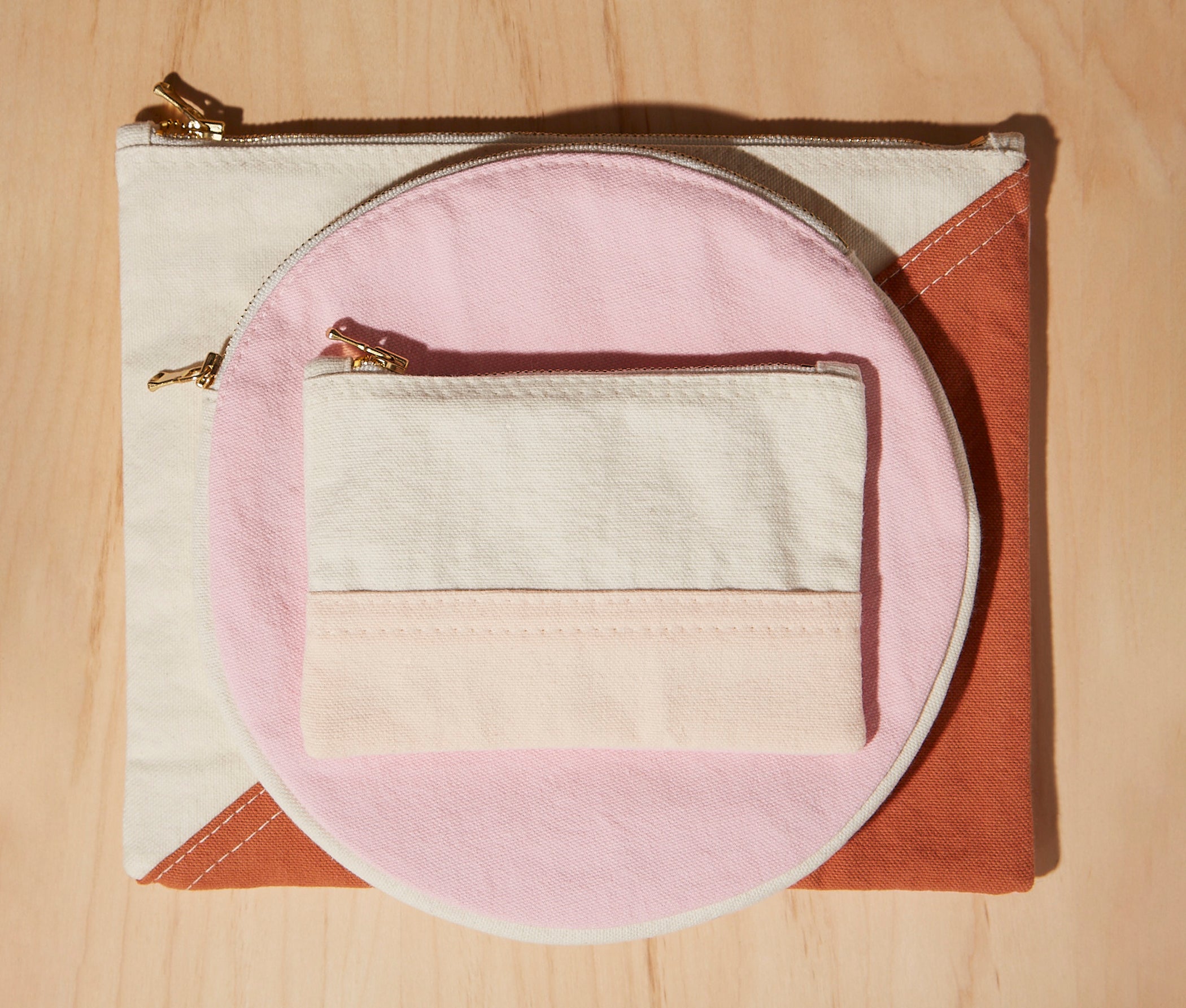 Re:Canvas "Threes" Pouch in Sunset